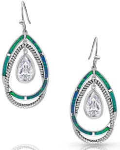 Montana Silversmiths Women's Opal Ribbons Teardrop Earrings