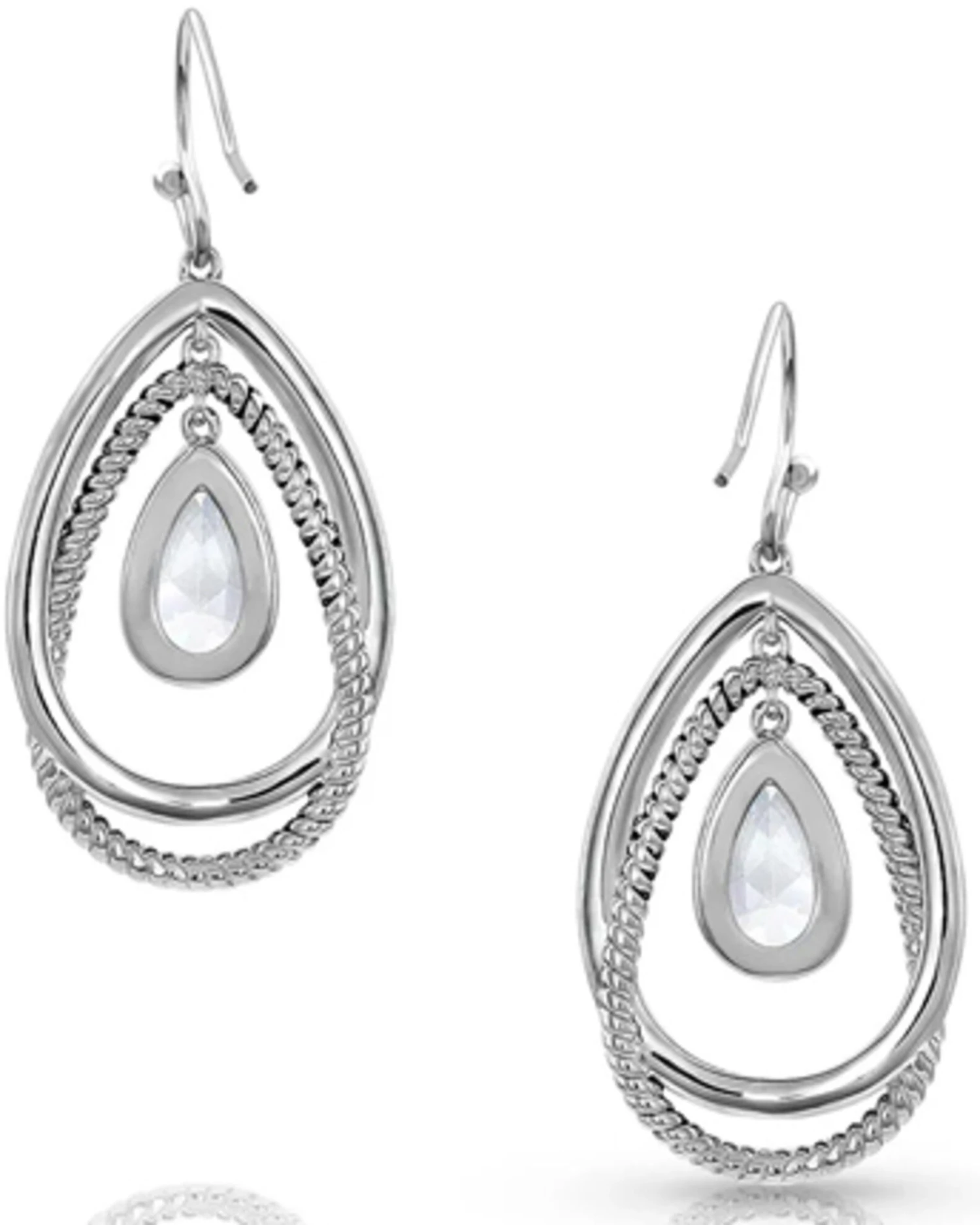 Montana Silversmiths Women's Opal Ribbons Teardrop Earrings 2 Montana Silversmiths Women's Opal Ribbons Teardrop Earrings - Image 2