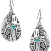 Montana Silversmiths Women's Blooming Cross Opal Teardrop Earrings