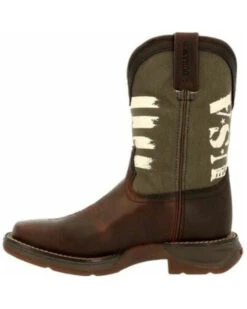 Durango Boys' Lil' Rebel USA Flag Western Boots - Broad Square Toe -Western Cowboy Equipment 2000355865 201 P3