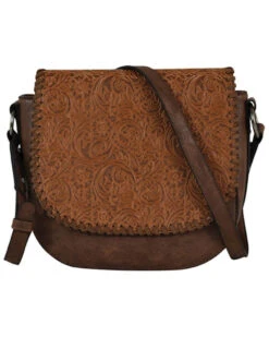 Justin Women's Tooled Whipstitch Edge Saddle Bag