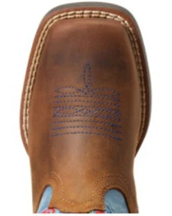 Ariat Boys' Double Kicker Easy Fit Distressed Western Boots - Broad Square Toe  -Western Cowboy Equipment 2000357334 200 P4