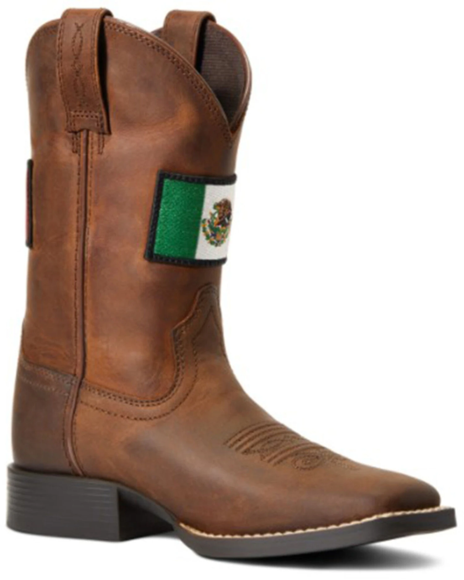 Ariat Boys' Orguillo Mexicano II Distressed Western Boot - Broad Square Toe 1 Ariat Boys' Orguillo Mexicano II Distressed Western Boot - Broad Square Toe