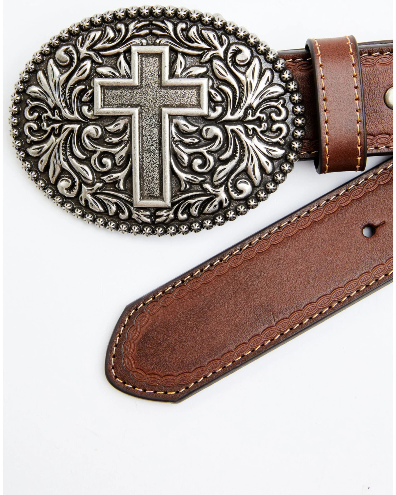 Moonshine Spirit Men's Filigree Cross Buckle Belt 2 Moonshine Spirit Men's Filigree Cross Buckle Belt - Image 2