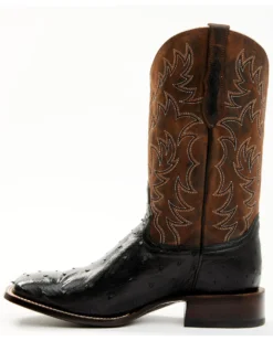 Cody James Men's Saddle Black Full-Quill Ostrich Exotic Western Boots - Broad Square Toe  -Western Cowboy Equipment 2000359778 001 P3