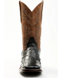 Cody James Men's Saddle Black Full-Quill Ostrich Exotic Western Boots - Broad Square Toe  -Western Cowboy Equipment 2000359778 001 P4