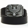 Brothers & Sons Men's Eagle Plaque Leather Belt