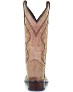 Corral Women's Saddle Embroidered Leather Western Boot - Broad Square Toe -Western Cowboy Equipment 2000363301 280 P5