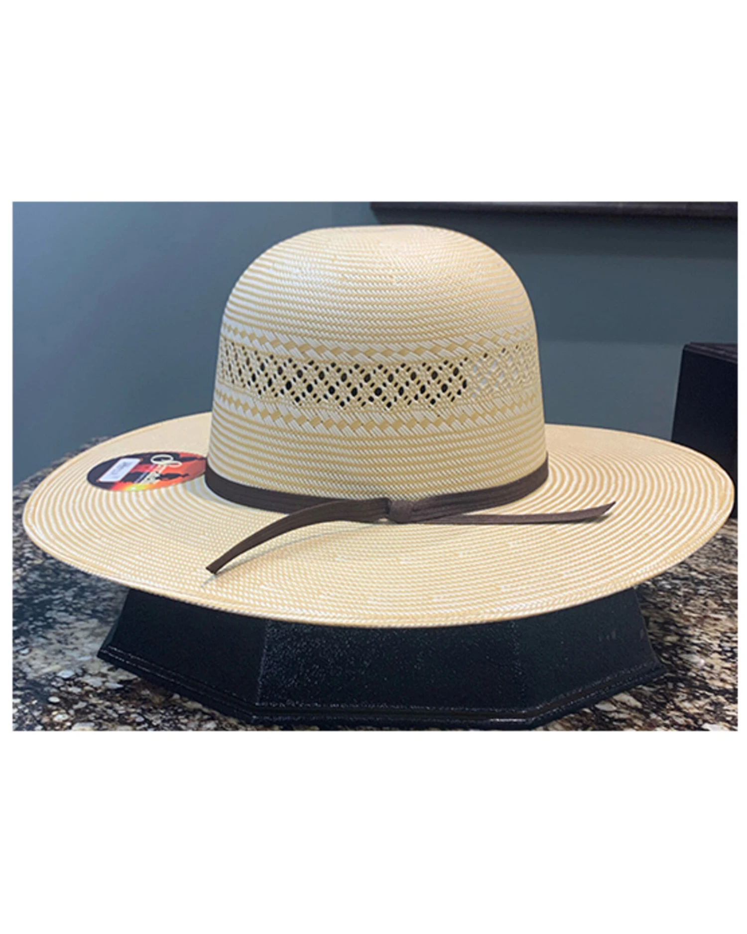 Serratelli Men's Natural Santana Open Shantung Straw Western Hat 1 Serratelli Men's Natural Santana Open Shantung Straw Western Hat