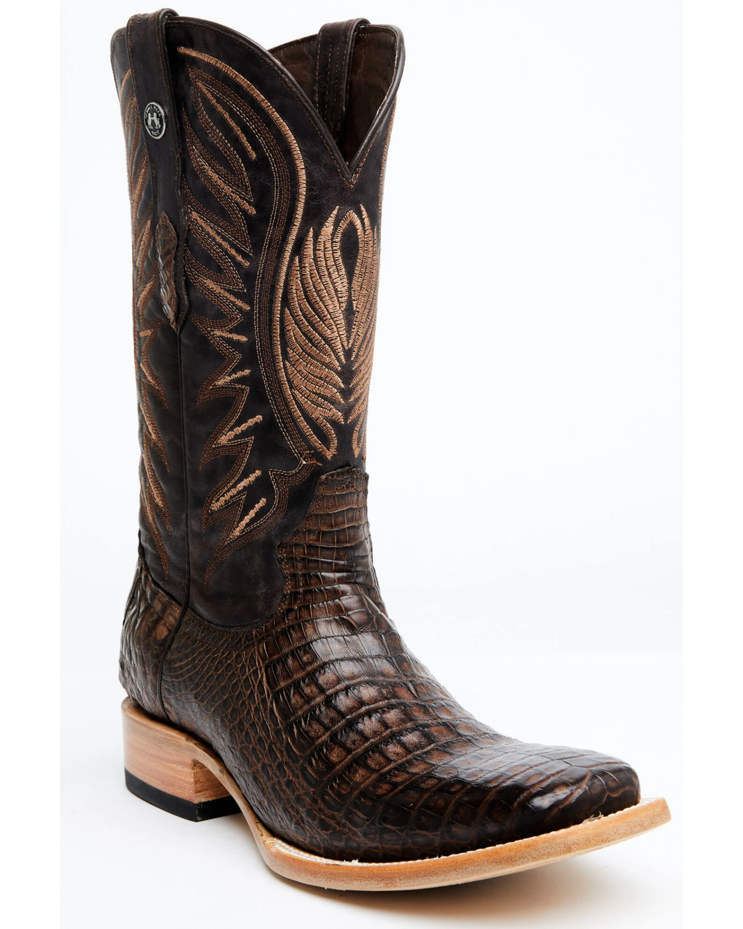 Tanner Mark Men's Shawnee Exotic Caiman Belly Western Boots - Broad Square Toe 1 Tanner Mark Men's Shawnee Exotic Caiman Belly Western Boots - Broad Square Toe