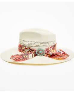 Charlie 1 Horse Women's Chisos Floral Paisley Print Western Straw Hat -Western Cowboy Equipment 2000363950 101 P3
