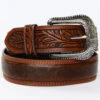 Cody James Men's Ostrich Print Tooled Belt