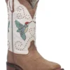 Laredo Women's 11" Hummingbird Embroidered Studded Western Performance Boots - Broad Square Toe