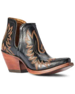 Ariat Women's Dixon Patent Spade Western Booties - Snip Toe