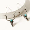 Shyanne Women's Dakota Silver & Turquoise Longhorn Hoop Earrings