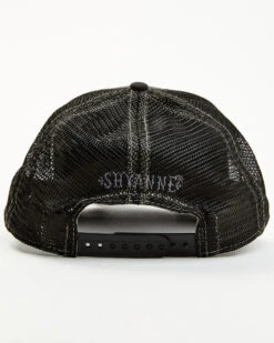 Shyanne Women's Black Distressed Longhhorn Mesh-Back Baseball Hat -Western Cowboy Equipment 2000374315 001 P3
