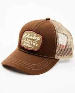 Moonshine Spirit Men's Whiskey & Country Music Patch Mesh Back Trucker Cap
