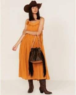 Vintage Boho Bags Women's Luxury Designer Monogram Logo Champagne Bucket Bag