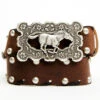 Tasha Polizzi Women's Gallup Studded Horse & Floral Buckle Belt