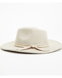 Nikki Beach Women's Cream Mink Britt Ribbon Band Fedora Hat  -Western Cowboy Equipment 2000381581 110 P3