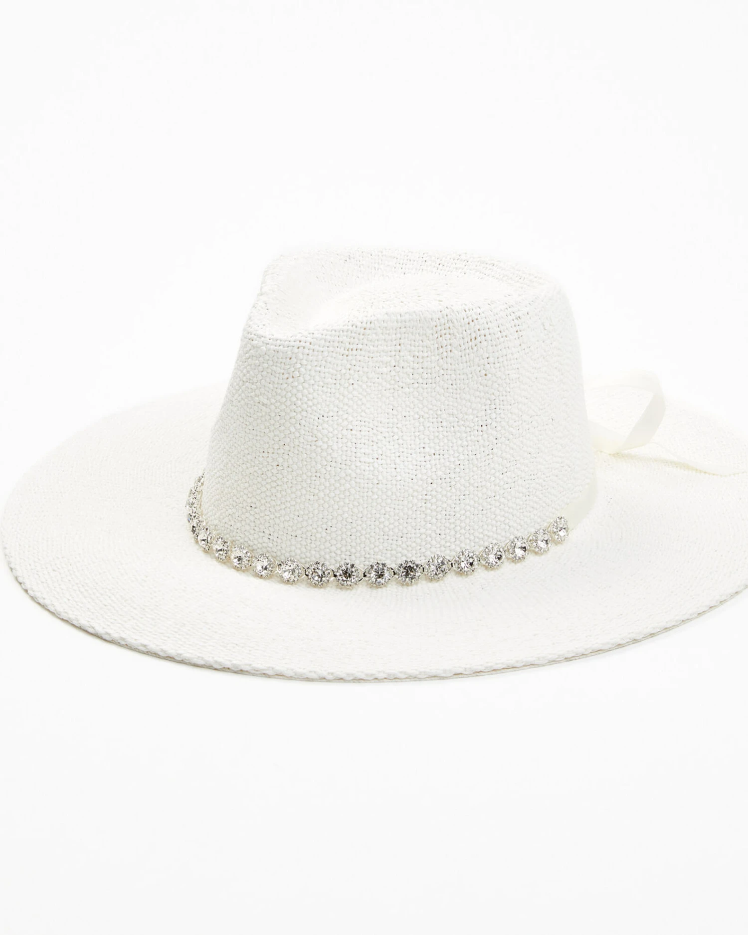 Nikki Beach Women's White Krystal Australian Toyo Fedora Hat 1 Nikki Beach Women's White Krystal Australian Toyo Fedora Hat