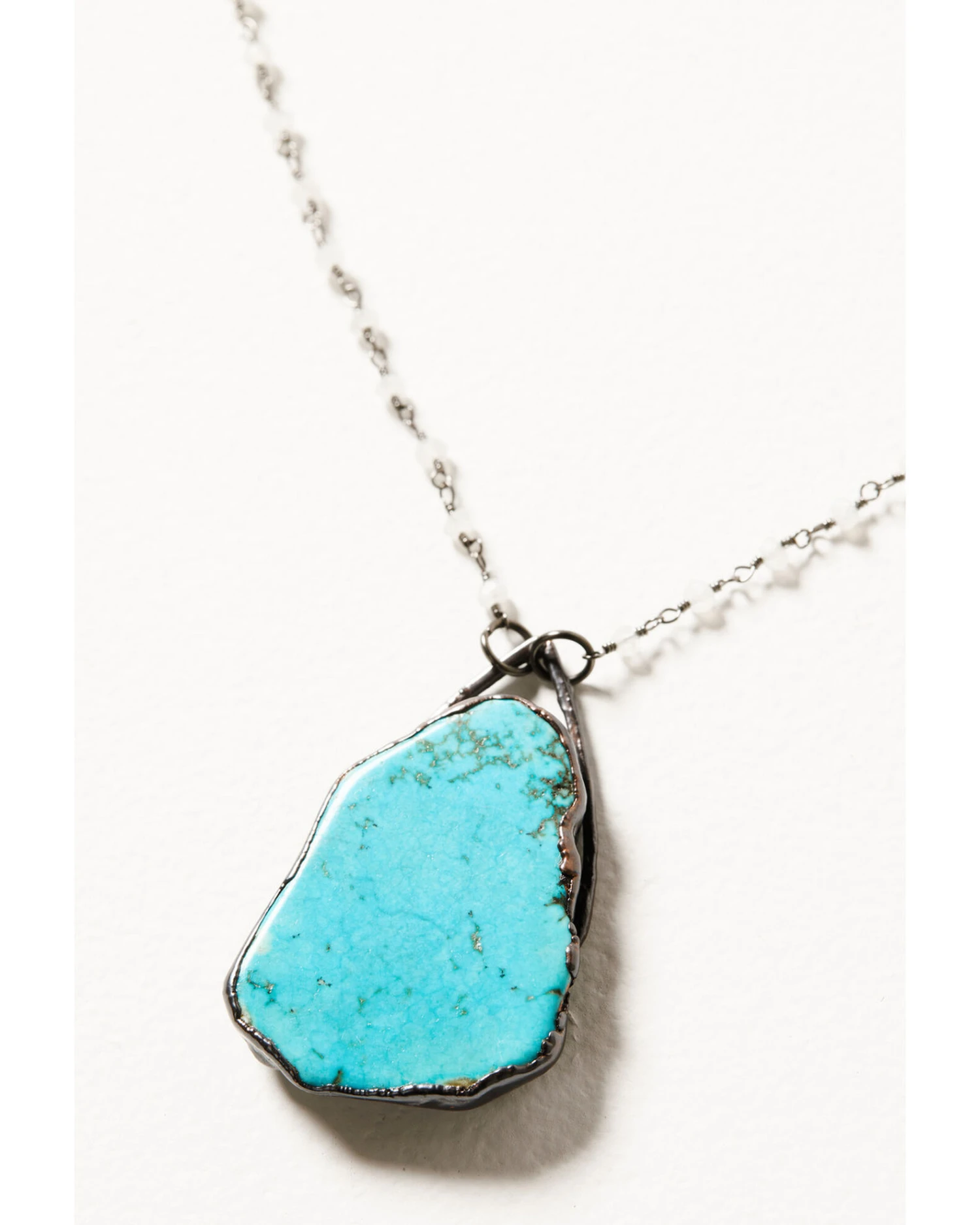 Merkababe Designs Women's Turquoise & Moonstone Beaded Chain Necklace 3 Merkababe Designs Women's Turquoise & Moonstone Beaded Chain Necklace - Image 3