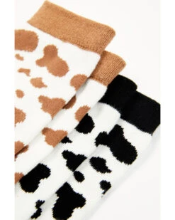 Shyanne Women's Cow Print Crew Socks - 2-Pack -Western Cowboy Equipment 2000383629 900 P3