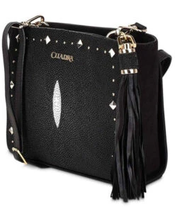 Cuadra Women's Exotic Stingray Studded Purse