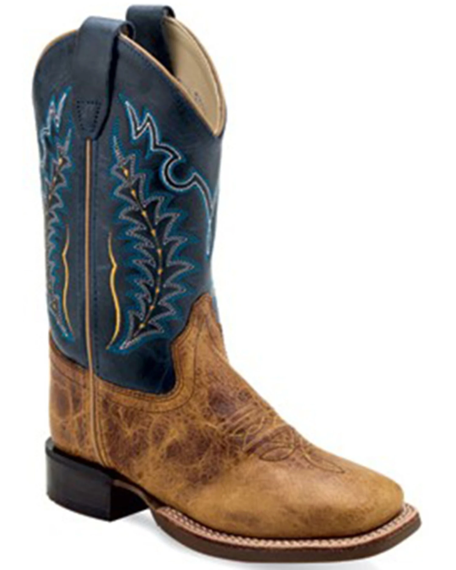 Old West Boys' Cactus Western Boots - Broad Square Toe 1 Old West Boys' Cactus Western Boots - Broad Square Toe