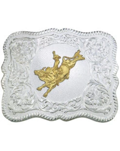 Montana Silversmiths Scalloped Bull Rider Belt Buckle