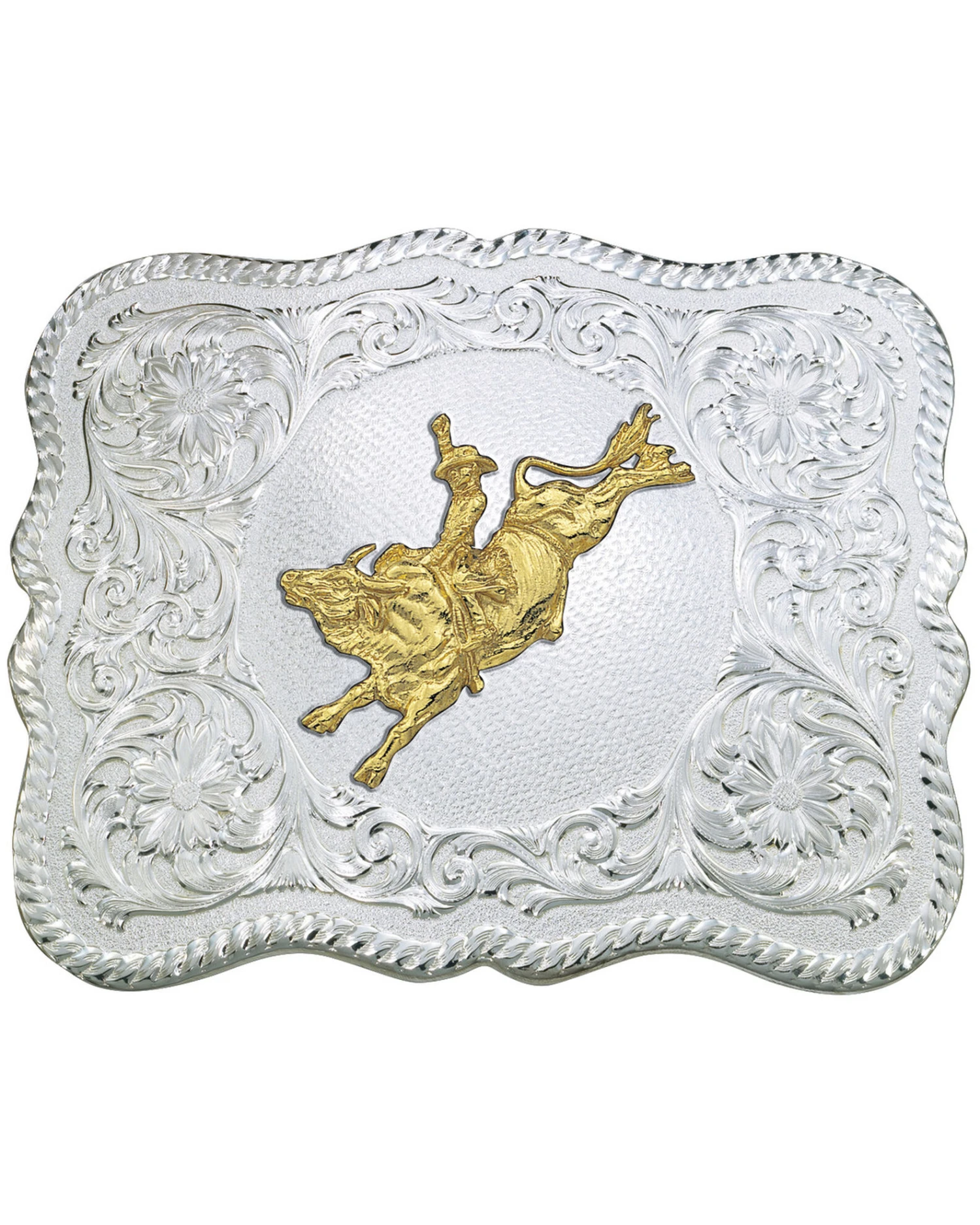 Montana Silversmiths Scalloped Bull Rider Belt Buckle 1 Montana Silversmiths Scalloped Bull Rider Belt Buckle